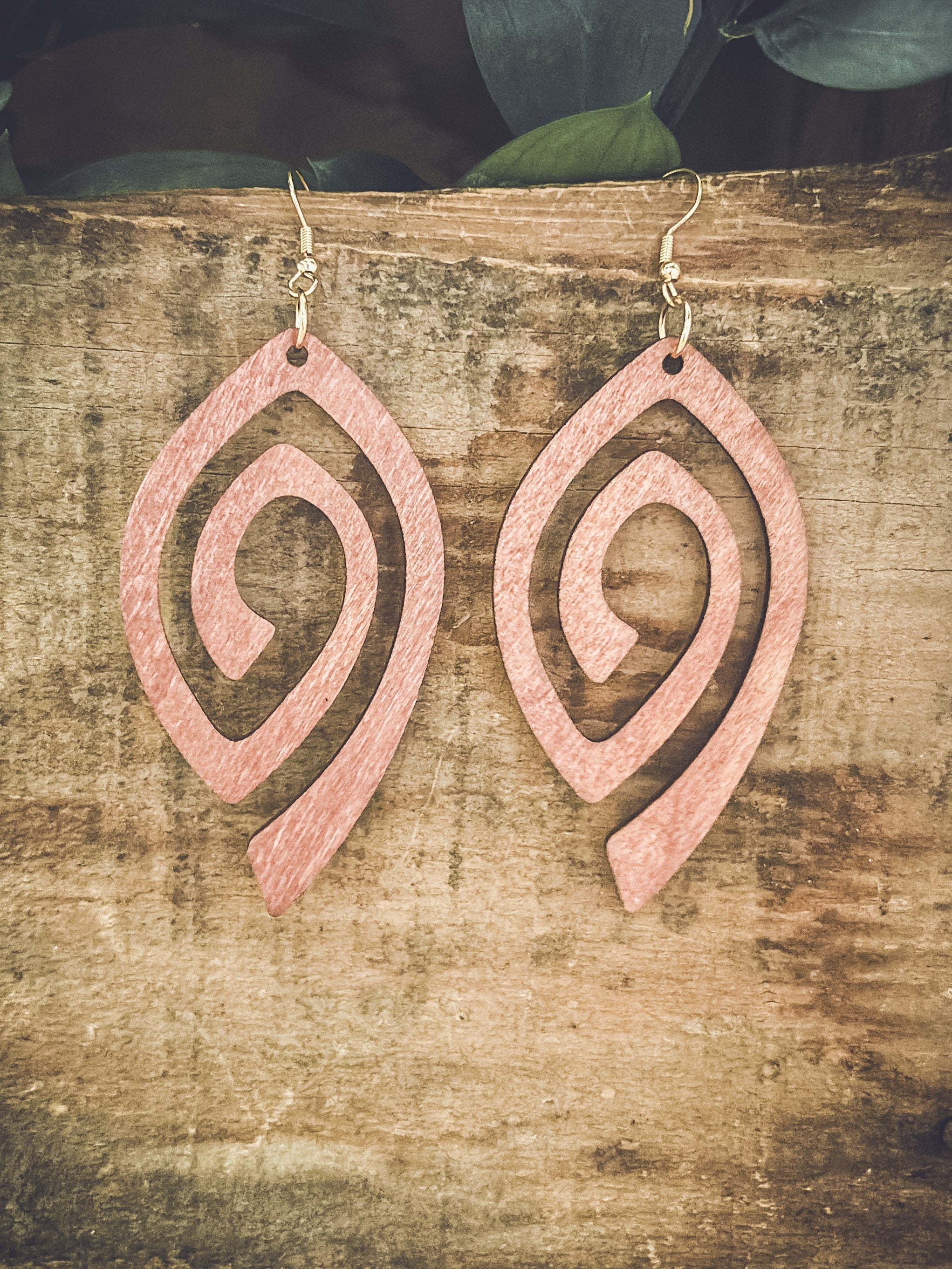 Beautiful Boho Wooden Drop Earrings
