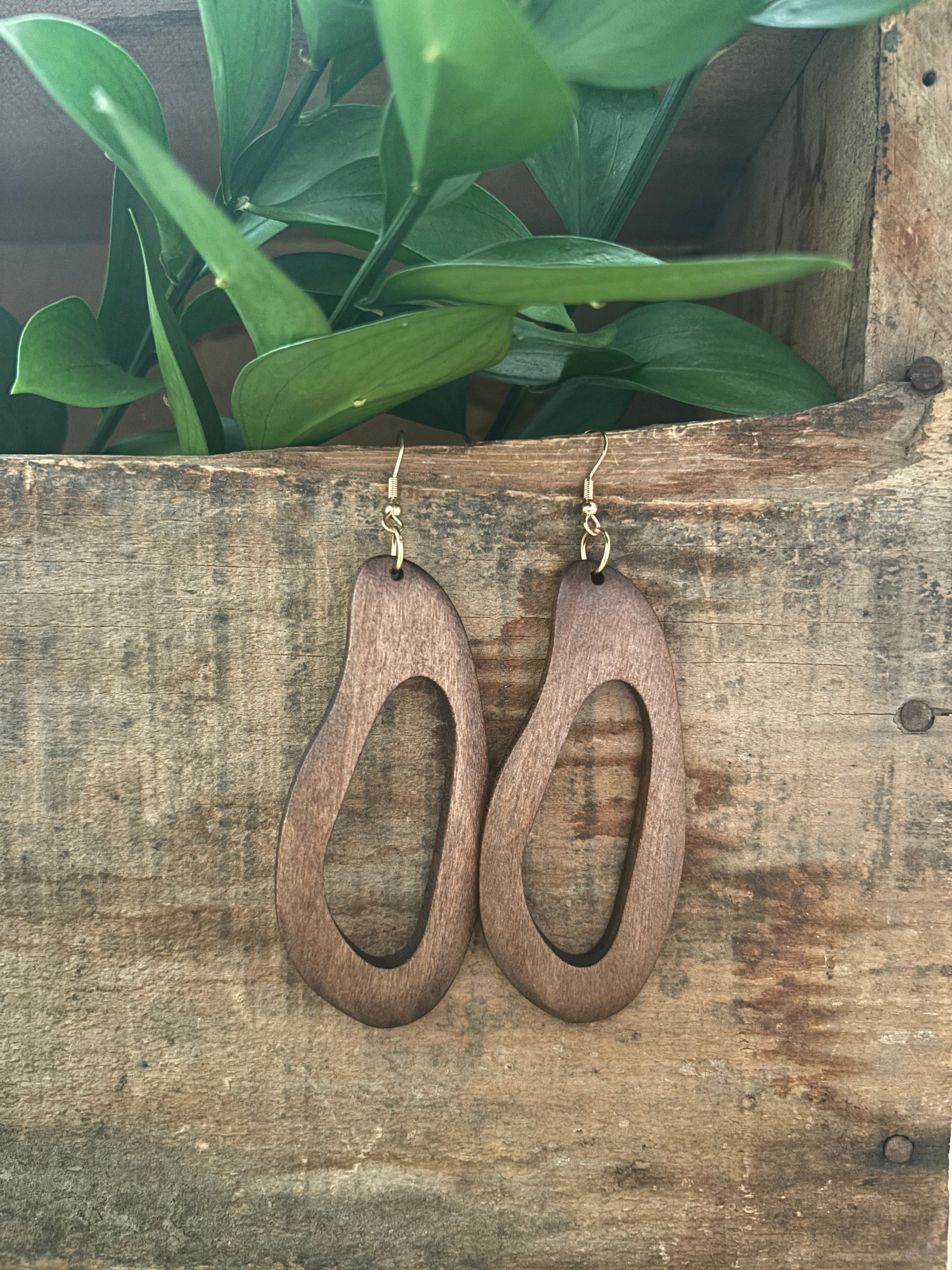 Beautiful Boho Wood Drop Earrings