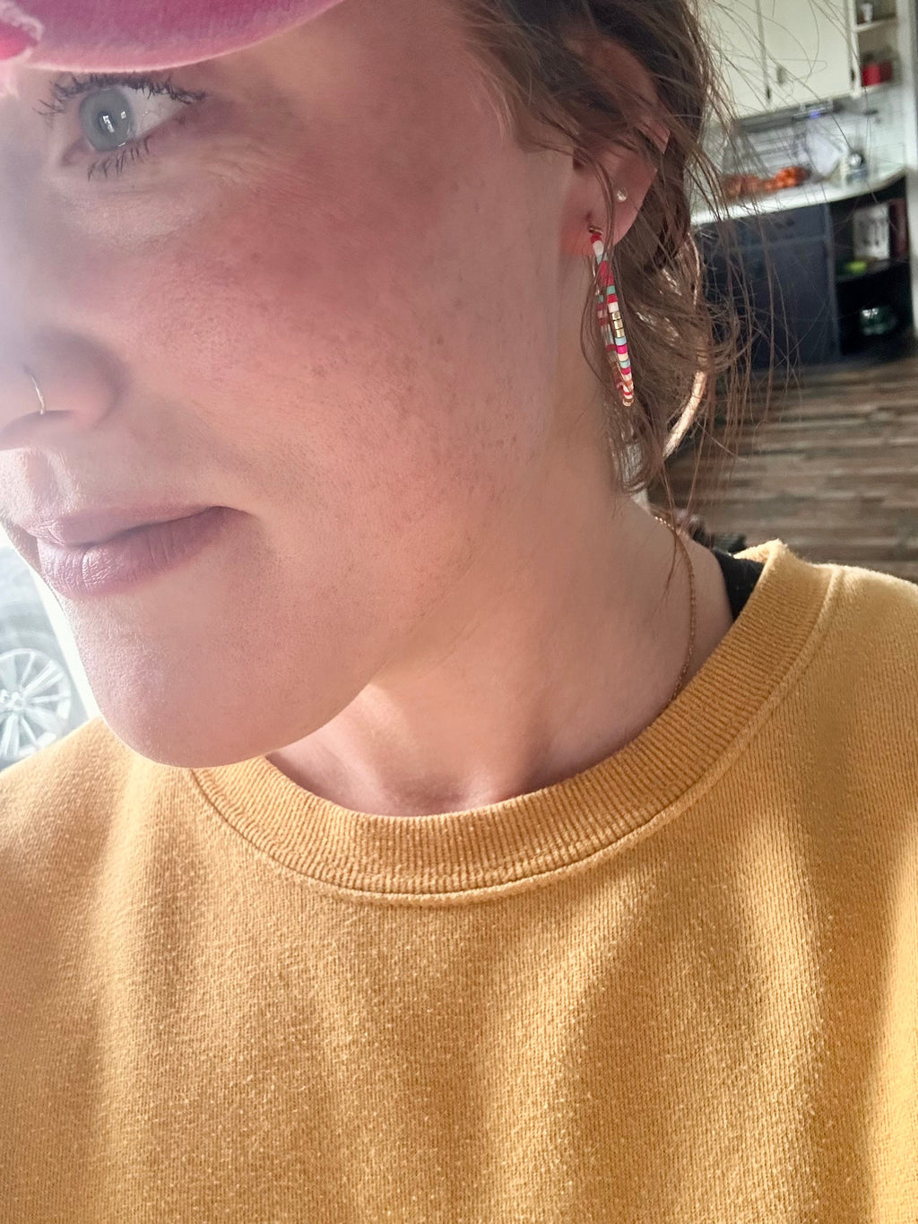 Beautiful Dainty Beaded Hoop Earrings
