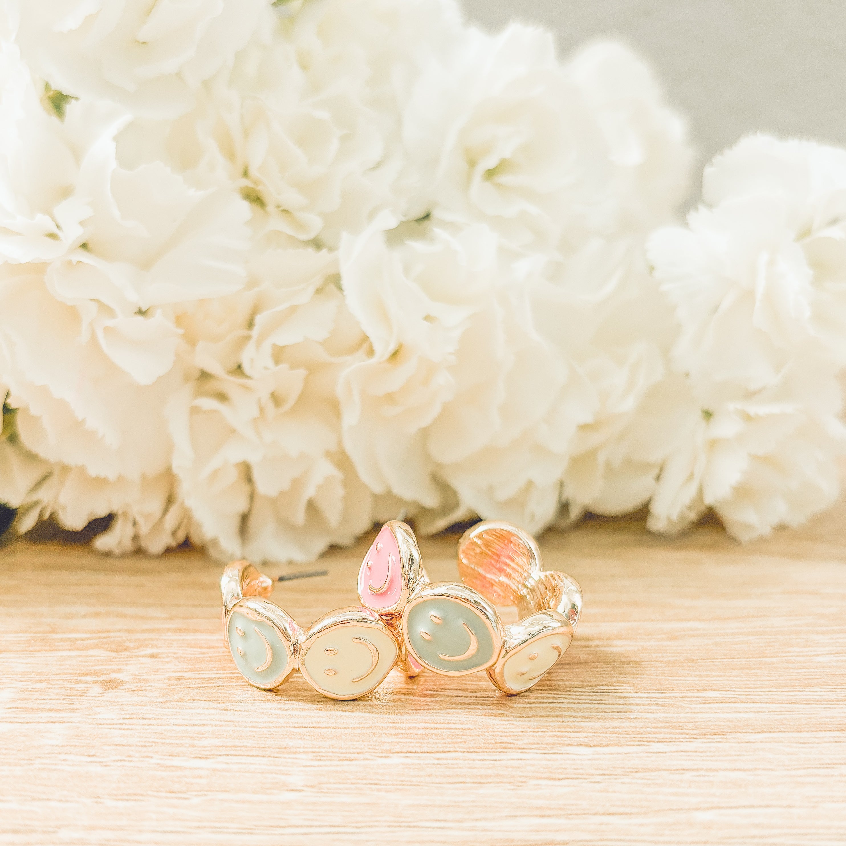 Adorable Smiley Face Hoop Earrings