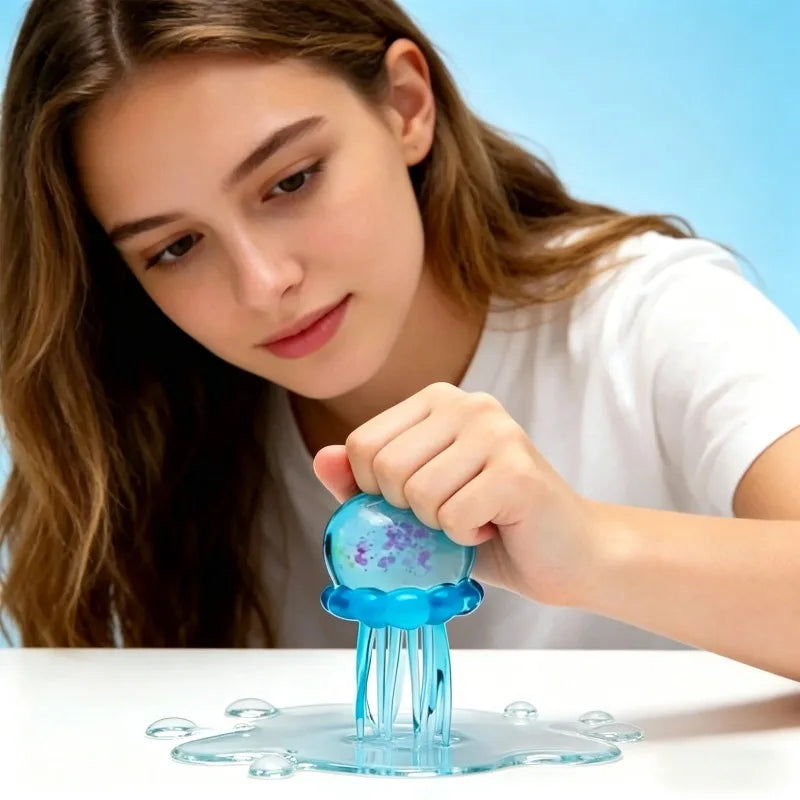 Confirmed Needoh Fuzz Ball Jellyfish Squishy Blind Box Series Various Colors Cute Jellyfish Modeling Stress Relief Relax Fun Toy