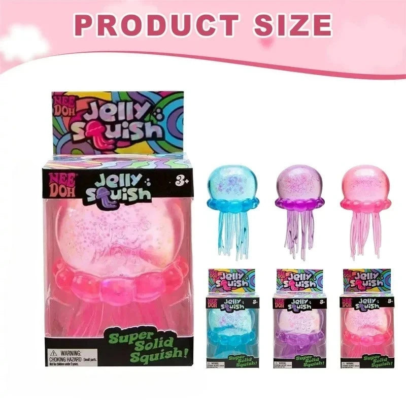 Confirmed Needoh Fuzz Ball Jellyfish Squishy Blind Box Series Various Colors Cute Jellyfish Modeling Stress Relief Relax Fun Toy